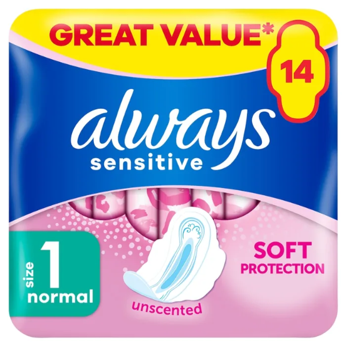 Always Sensitive Normal Wings Size 1 14pcs