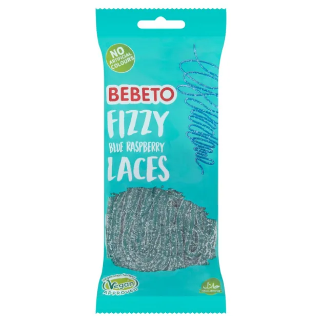 Bebeto Fizzy Blue Raspberry Laces PMP 1.00 160g