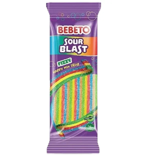 Bebeto Sour blast Fizzy Rainbow Belts 160g