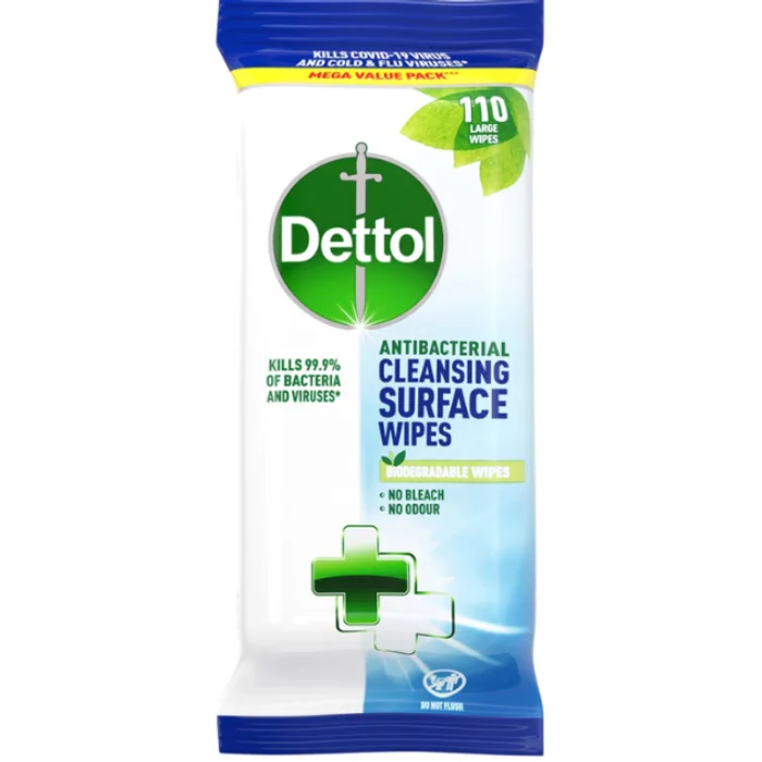 Dettol Anti-Bacterial Cleansing Surface Wipes 110s