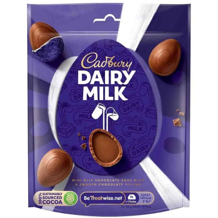 Easter Cadbury Dairy Milk Mini Filled Eggs Bag Clipstrip 77G