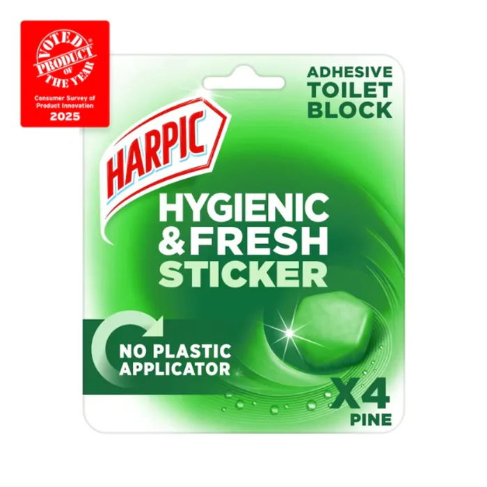 Harpic Hygienic & Fresh Sticker Toilet Block Pine 12g