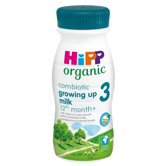Hipp Organic 3 Growing Up Baby Milk Ready To Feed Bottle From 1 Year Onwards 200ml, H1
