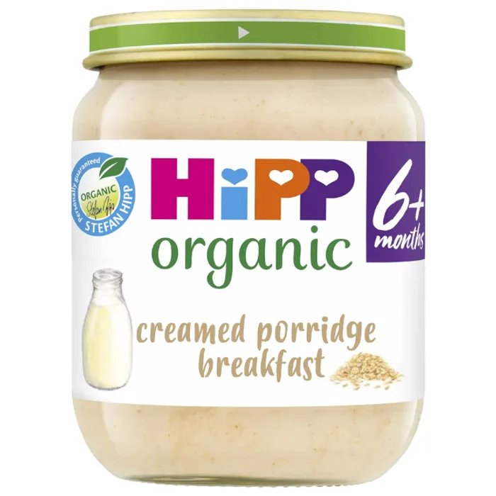 Hipp Organic Creamed Porridge Breakfast Baby Food Jar 6+ Months 125g, H1