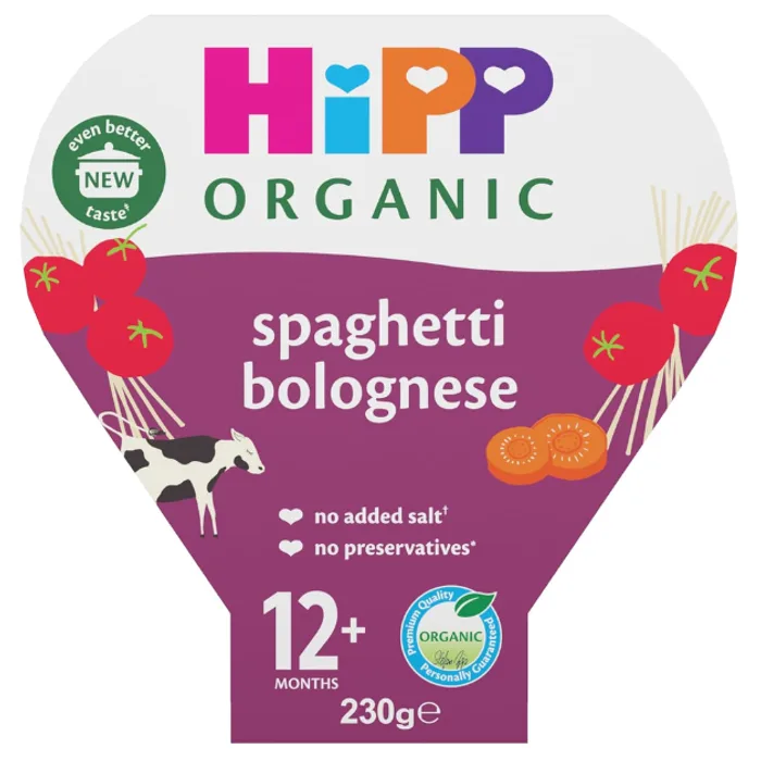 Hipp Organic Spaghetti Bolognese Toddler Tray Meal 1-3 Years 230g, H1