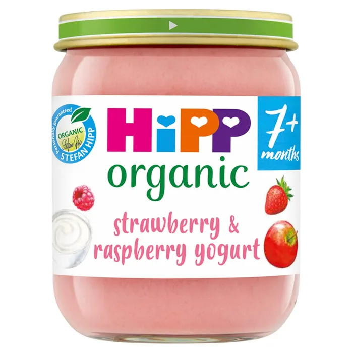 Hipp Organic Strawberry & Raspberry Yogurt Baby Food Jar 7+ Months 160g