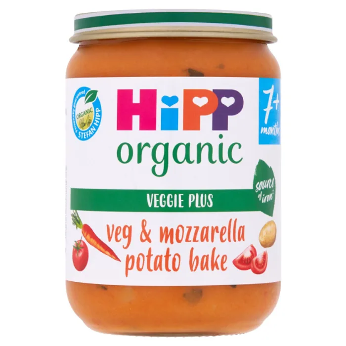 HiPP Organic Vegetables And Mozerella Potato Bake Baby Food Jar 7+ Months 190g, H1