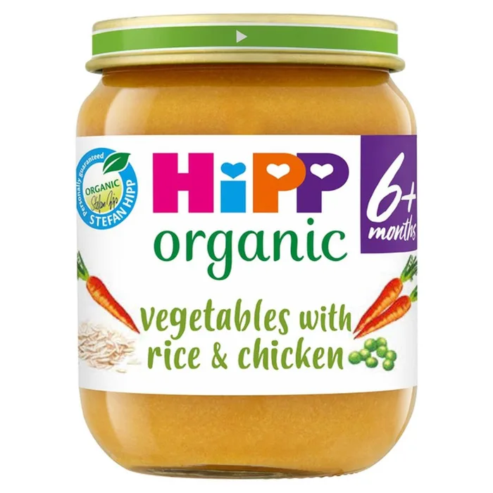 Hipp Organic Vegetables With Rice And Chicken Baby Food Jar 6+ Months 125g
