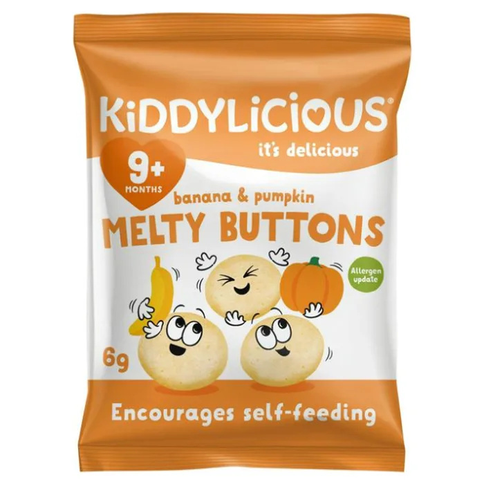 Kiddylicious Banana & Pumpkin Melty Buttons 5pcs 6g