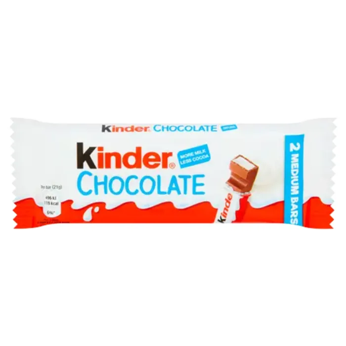 Kinder Chocolate Medium Bars 2pk 21g