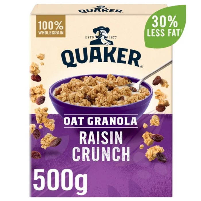 Quaker Oat Raisin Granola 500g