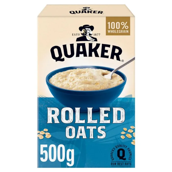 Quaker Oats 100% Wholegrain Rolled Oats 500g