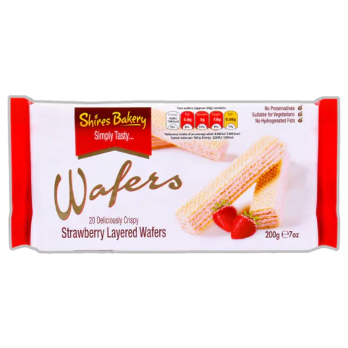 Shires Bakery, Strawberry Wafers 200g