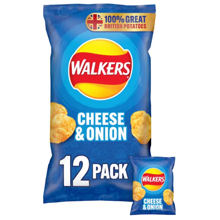 Walkers Cheese & Onion 12pk