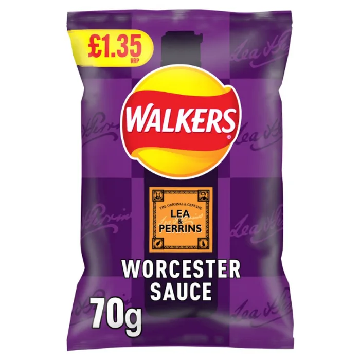 Walkers Lea & Perrins Worcester Sauce Crisps PMP 1.35 70g