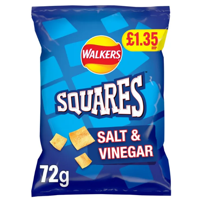 Walkers Squares Salt & Vinegar Crisps PMP 1.35 72g