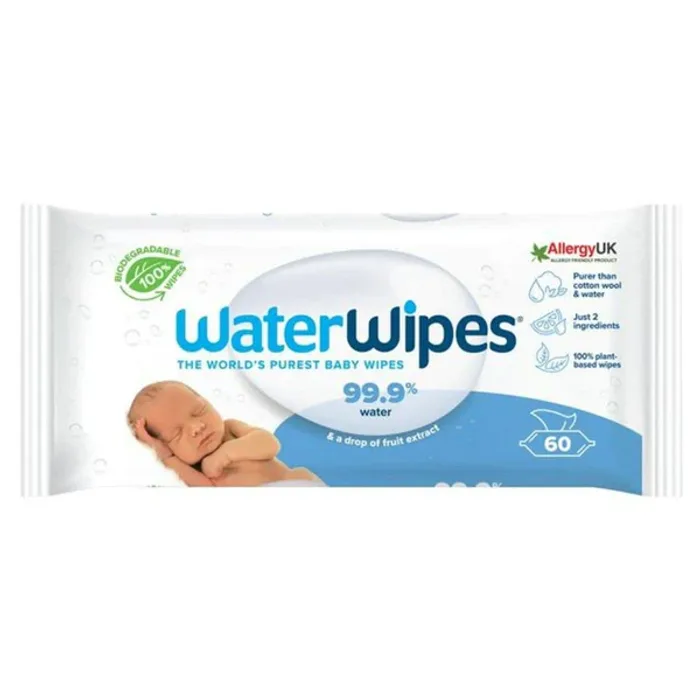 Waterwipes Sensitive Newborn Bio Baby Wipes 60s